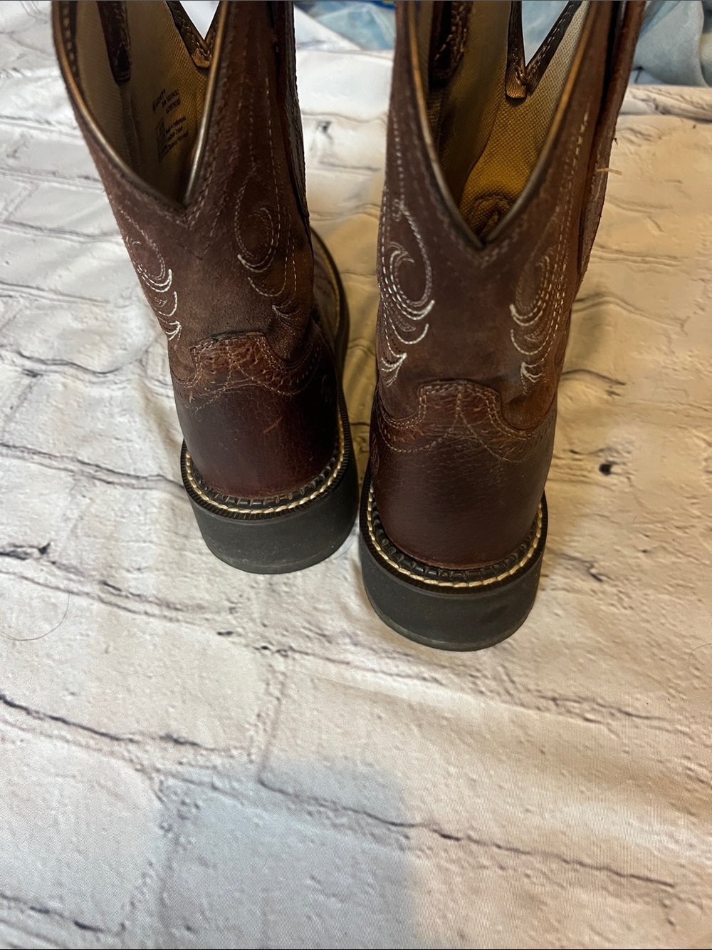 Ariat Cowboy Size 8 Brown Leather Western Cowboy Boots | Square Toe | EUC - Picture 3 of 7